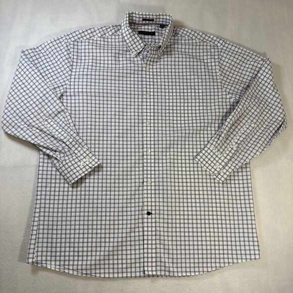 Tommy Hilfiger Men's Button Down Long Sleeve Wrinkle Free 18 34/35 Plaid 2X - Picture 1 of 10